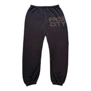 Free City Chocolate Brown Logo Sweatpants Joggers Size Medium